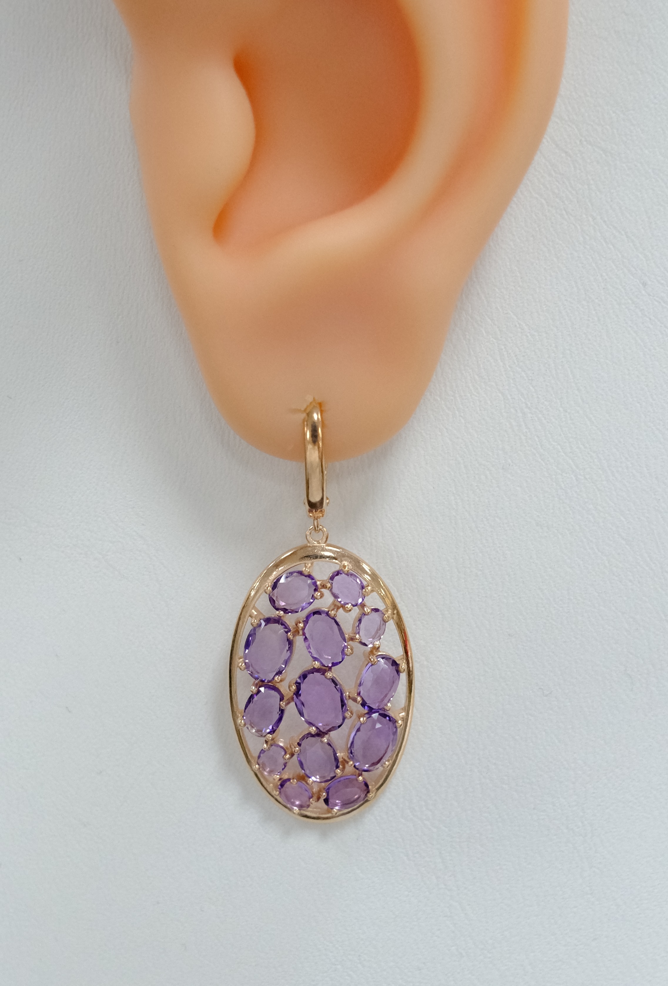 Серебряные серьги с аметистами